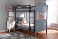 Baxton Studio Mariana Traditional Transitional Grey Finished Wood Twin Size Bunk Bed