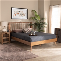 Baxton Studio Emiko Modern and Contemporary Walnut Brown Finished Wood King Size Platform Bed