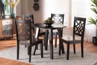 Baxton Studio Rava Modern and Contemporary Two-Tone Dark Brown and Walnut Brown Finished Wood 5-Piece Dining Set