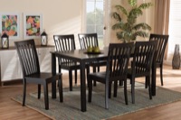 Baxton Studio Erion Modern and Contemporary Dark Brown Finished Wood 7-Piece Dining Set