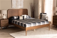 Baxton Studio Kassidy Classic and Traditional Walnut Brown Finished Wood Queen Size Platform Bed