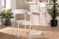 Baxton Studio Gould Modern Transtional White Plastic 4-Piece Dining Chair Set