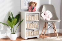 Baxton Studio Rianne Modern Transitional White Finished Wood 3-Basket Storage Unit