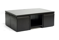 Baxton Studio Prescott Modern Table and Stool Set with Hidden Storage