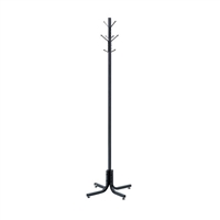 Coat Rack - 4 Double Hooks, Black