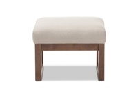 Baxton Studio Yashiya Mid-century Retro Modern Light Beige Fabric Upholstered Ottoman Stool