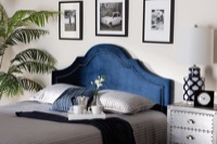 Baxton Studio Rita Modern and Contemporary Navy Blue Velvet Fabric Upholstered Full Size Headboard