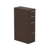 Safco Aberdeen Skinny Pedestal Cabinet, Tall - Mocha