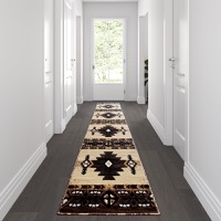 Mohave Collection - Southwestern Style 2' x 10' Area Rug - Brown