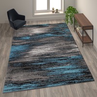 Rylan Collection - Contemporary 8' x 10' Accent Rug - Blue