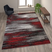 Rylan Collection - Contemporary 8' x 10' Accent Rug - Red