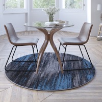 Rylan Collection - Contemporary 5' x 5' Round Accent Rug - Blue