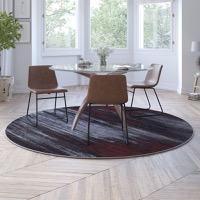 Rylan Collection - Contemporary 7' x 7' Round Accent Rug - Lava