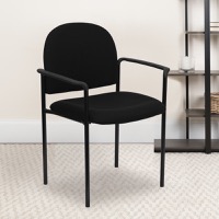 Tiffany - Guest Side Arm Chair for common areas - Black Fabric