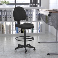 Bruce - Contemporary Drafting Office Chair - Black Patterned