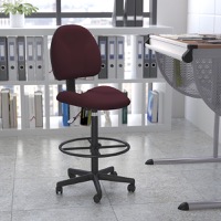 Bruce - Contemporary Drafting Office Chair - Burgundy