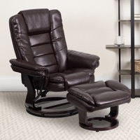 Bali - Contemporary Style Recliner and Ottoman Set - Brown