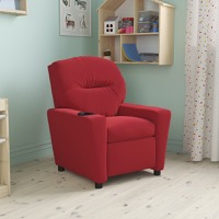 Chandler - Kids Recliner - Lounge and Playroom Chair - Red Microfiber