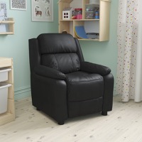 Charlie - Kids Recliner - Lounge and Playroom Chair - Black LeatherSoft