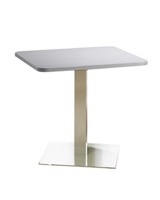 Safco Bistro Dining Square Table 36" - Stainless Steel Base - High Pressure Laminate (HPL), Knife Edge