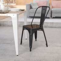 Perry - Stackable Metal Dining Chair - Black