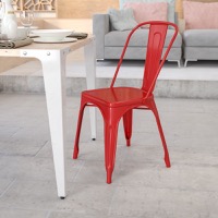 Perry - Stackable Metal Dining Chair - Red