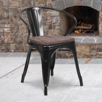 Luna - Stackable Bistro Style Chair - Black