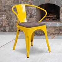 Luna - Stackable Bistro Style Chair - Yellow