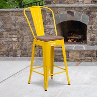 Lily - Modern Bistro Bar Stool - Yellow