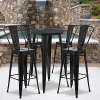 Dexter - Bar Height Table and Stool Set - Black