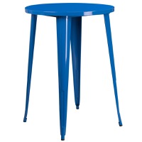 Philip - Metal Cafe Bar Table - Blue