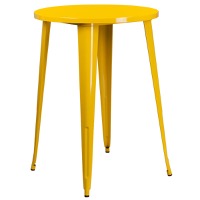 Philip - Metal Cafe Bar Table - Yellow