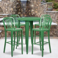 Tristan - Bar Height Table and Stool Set - Green