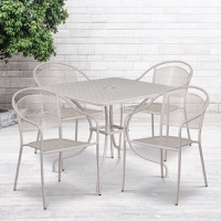 Oia - Table and Chair Set Designed for Indoor and Outdoor Use - Light Gray