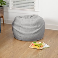 Duncan - Refillable Small Bean Bag for Kids and Teens - Gray Sherpa