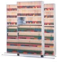 Four-Post Shelving on Kwik-Track - 4/3 7-Tier, Letter Depth 180"W x 27"D - 1991" LFI