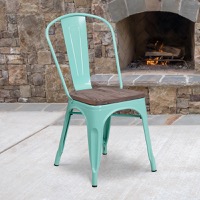 Tenley - Stackable Bistro Style Chair - Mint Green