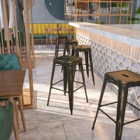 Kai - Industrial Dining Bar Stool - Copper