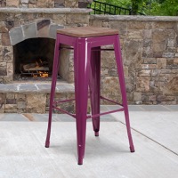 Murray - Stackable Industrial Style Modern Stool - Purple