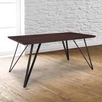 Corinth - Contemporary Style Dining Table & Seating for 6 - Dark Ash