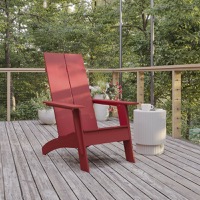 Sawyer - Modern Commercial Adirondack Lounger - Red