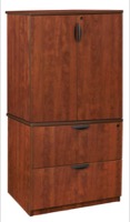 Legacy Lateral File with Stackable Storage Cabinet - Cherry