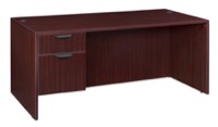 Legacy 66" Single Pedestal Desk - Mahogany