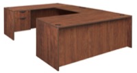 Legacy 71" Single Pedestal U-Desk - Cherry