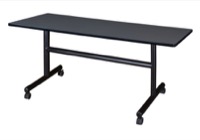 Kobe 60" x 30" Flip Top Mobile Training Table - Grey