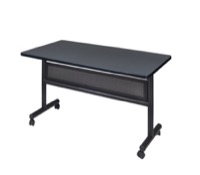 Kobe 48" Flip Top Mobile Training Table with Modesty - Grey