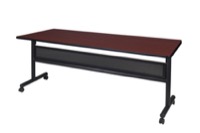 Kobe 72" Flip Top Mobile Training Table with Modesty - Mahogany