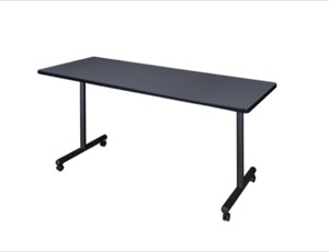 Kobe T-Base 66" x 24" Mobile Training Table - Grey