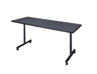 Kobe T-Base 72" x 24" Mobile Training Table - Grey