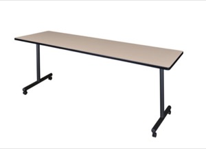 Kobe T-Base 84" x 24" Mobile Training Table - Beige